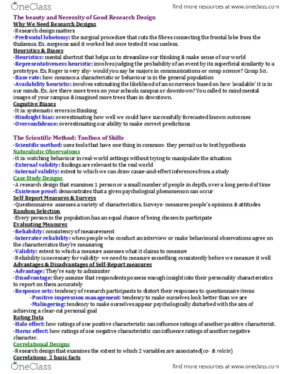 PSY 102 Chapter Notes - Chapter 2: Confounding, Operational Definition, Random Assignment thumbnail