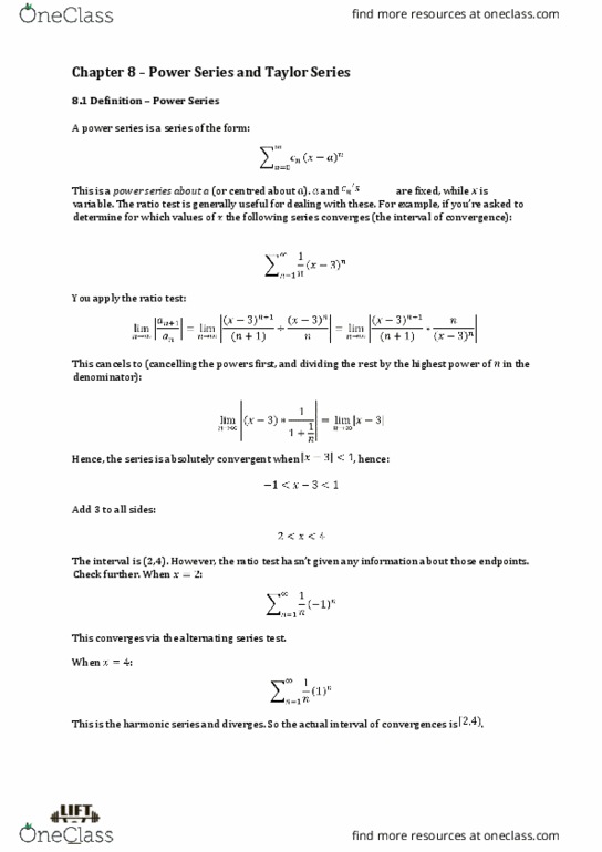 MATH1051 Chapter Notes - Chapter 8: Product Rule, Differentiable Function, Antiderivative thumbnail