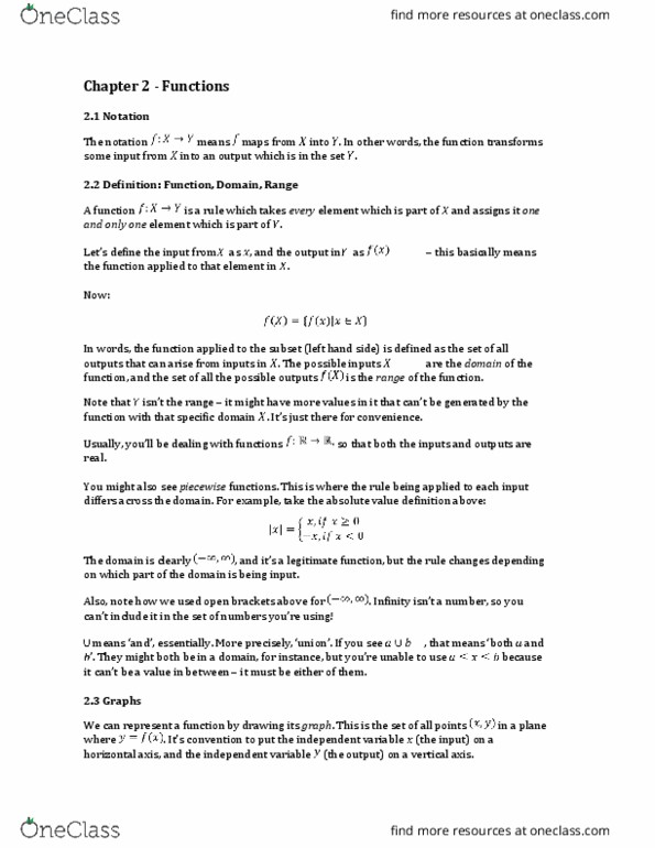 MATH1051 Chapter Notes - Chapter 2: Half-Life, Unit Circle, Negative Number thumbnail