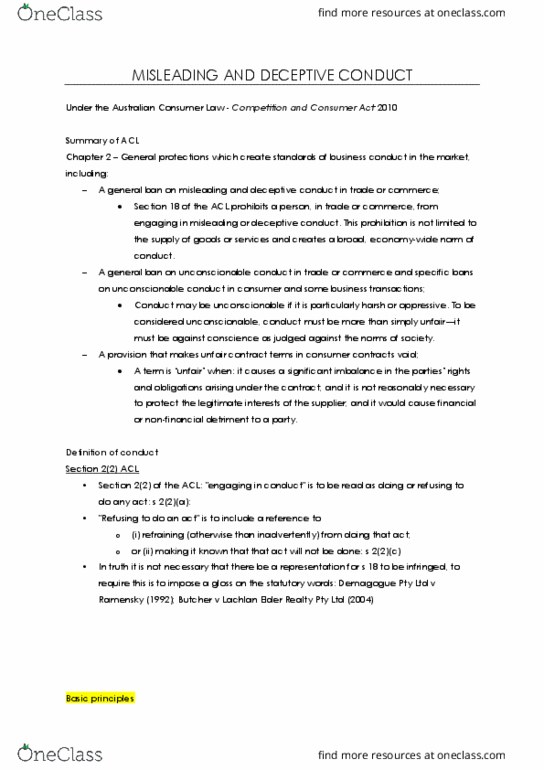 16641 Lecture Notes - Lecture 2: Westpac, Australia And New Zealand Banking Group, Australian Consumer Law thumbnail