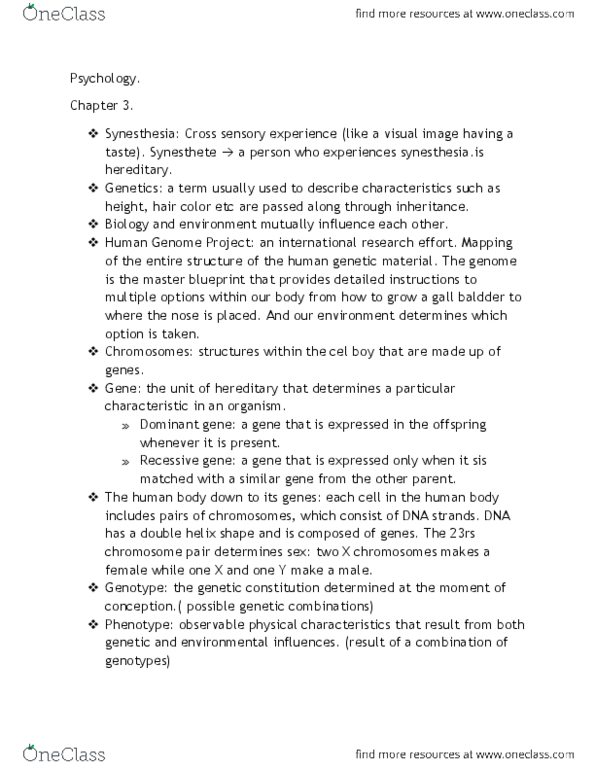 PSY100H1 Chapter Notes - Chapter 3: Bronchus, Gamma-Aminobutyric Acid, Orgasm thumbnail