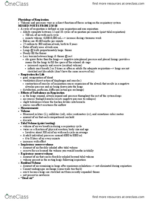 CGSC378 Lecture Notes - Lecture 3: Synovial Fluid, Surface Tension, Pneumothorax thumbnail