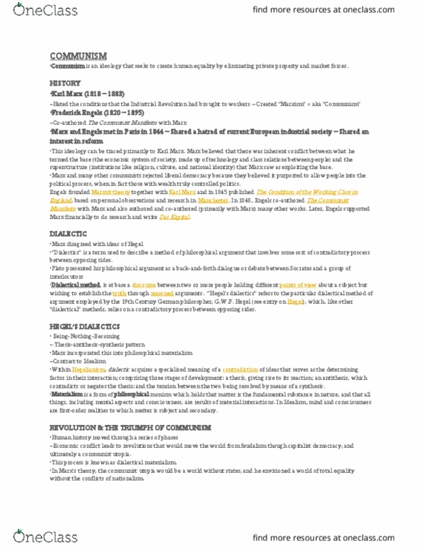 POL 103 Lecture Notes - Lecture 1: Public Health, Gini Coefficient, Totalitarianism thumbnail