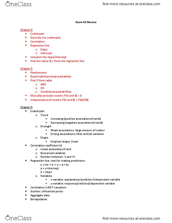 MATH 1150 Chapter Notes - Chapter 4-5: Sample Space, Mutual Exclusivity, Random Number Table thumbnail