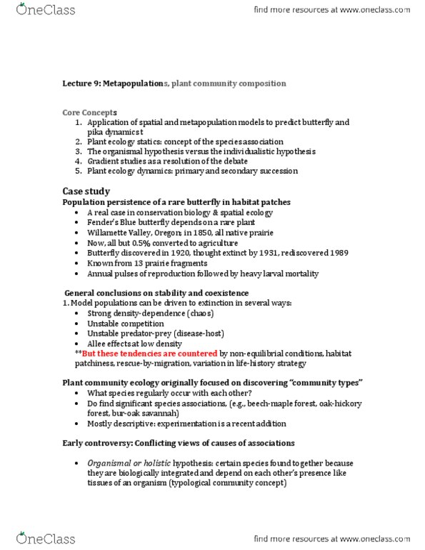 BIO120H1 Lecture Notes - Lecture 9: Soltyrei, Creation Science, Genetic Drift thumbnail