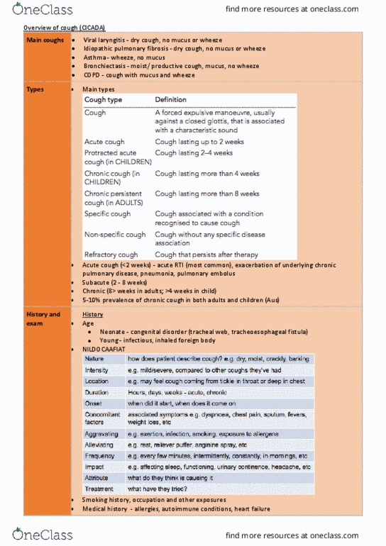 MEDI7212 Lecture Notes - Lecture 34: Esophagus, Urinary Incontinence, Tuberculosis thumbnail