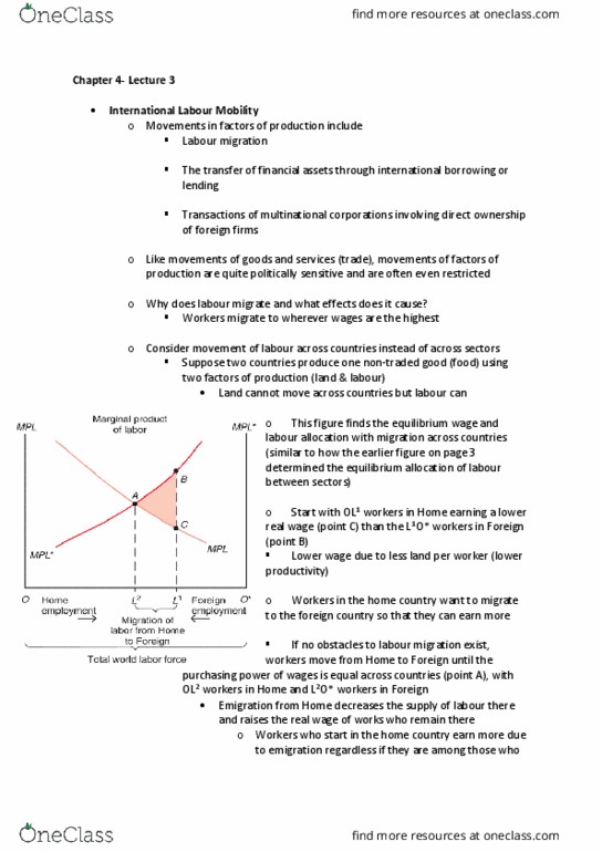 EC239 Chapter Notes - Chapter 4: Income Distribution, The China Syndrome, Free Trade thumbnail