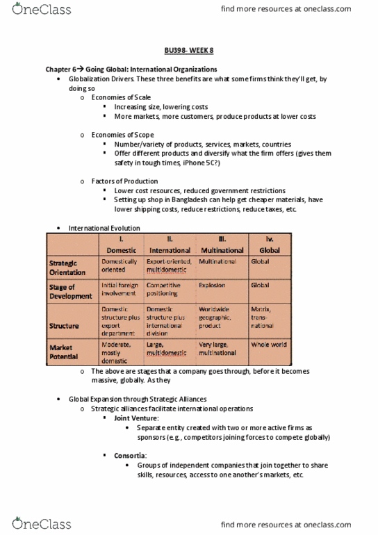 BU398 Lecture Notes - Lecture 15: Organizational Culture, Iphone 5C thumbnail