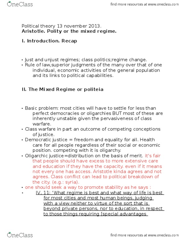 POL200Y1 Lecture Notes - Spritsail, Abundant Number, Oligarchy thumbnail