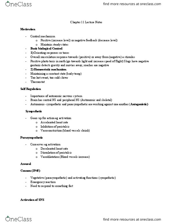 Psychology 1000 Lecture 11: Chapter 11 Lecture Notes thumbnail