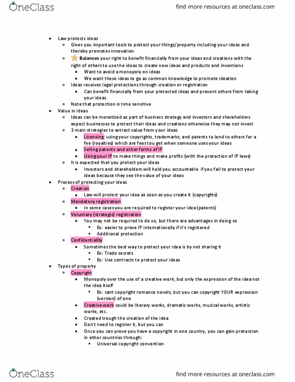 BUS 393 Lecture Notes - Lecture 12: Identity Theft, Disclose, Trademark Infringement thumbnail