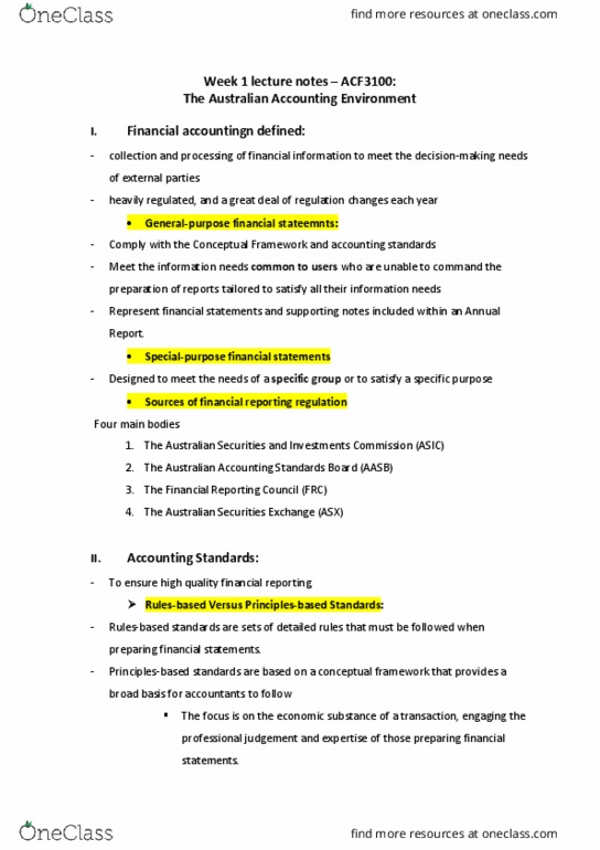 ACF2100 Lecture Notes - Lecture 1: Faithful Representation, Reduced Cost, Creative Accounting thumbnail