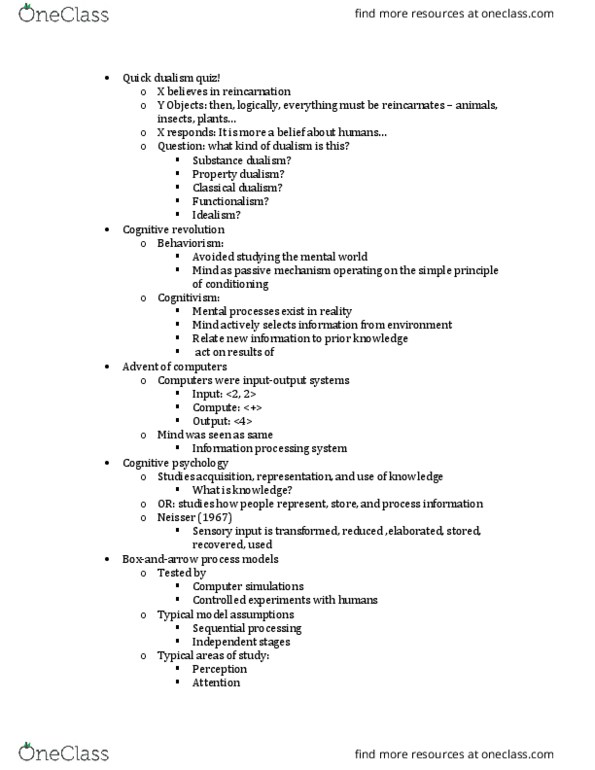 CGSC170 Lecture Notes - Lecture 10: Lesion, Jerry Fodor, Problem Solving thumbnail