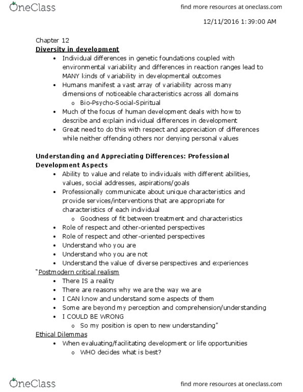 HDFS201 Lecture Notes - Lecture 19: Dementia, Life Satisfaction, Lifelong Learning thumbnail