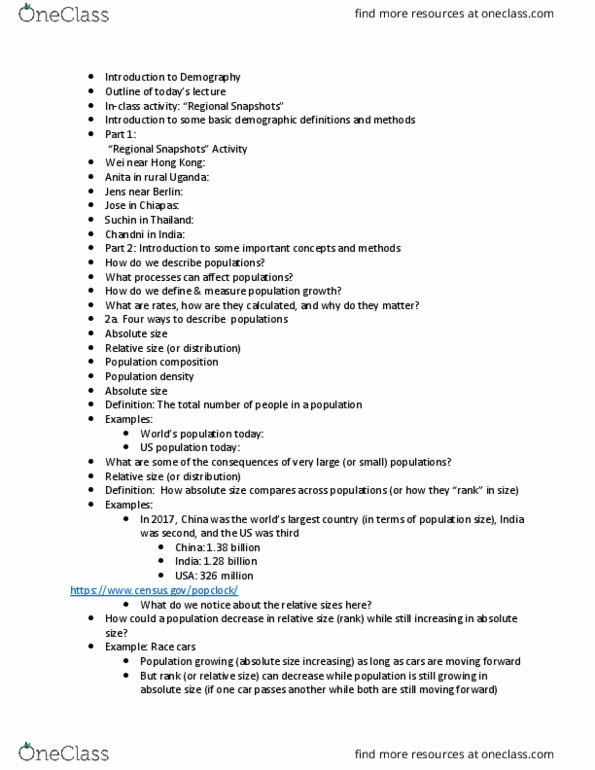 01:920:227 Lecture Notes - Lecture 2: Public Health, Socioeconomics, Demographic Transition thumbnail