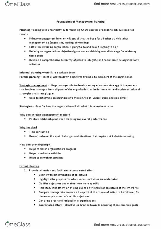 BBA102 Lecture Notes - Lecture 5: Performance Appraisal, Vision Statement, Middle Management thumbnail