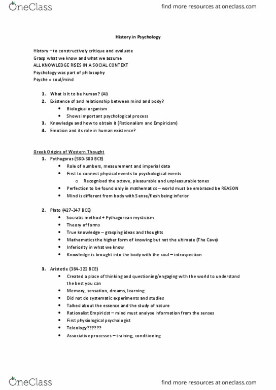 PSYC104 Lecture Notes - Lecture 1: Individualism, Simile, Tabula Rasa thumbnail