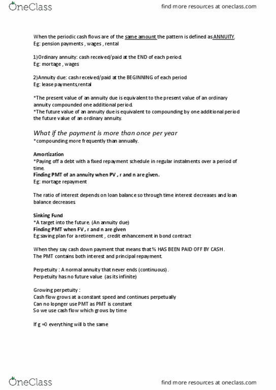 MAF101 Lecture Notes - Lecture 3: Cash Flow thumbnail