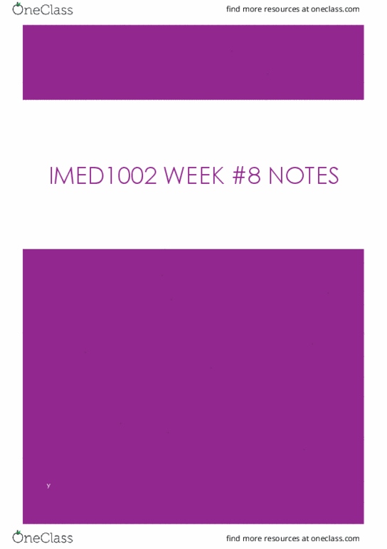 IMED1002 Lecture Notes - Lecture 8: Macromolecule, Centrosome, Nondisjunction thumbnail
