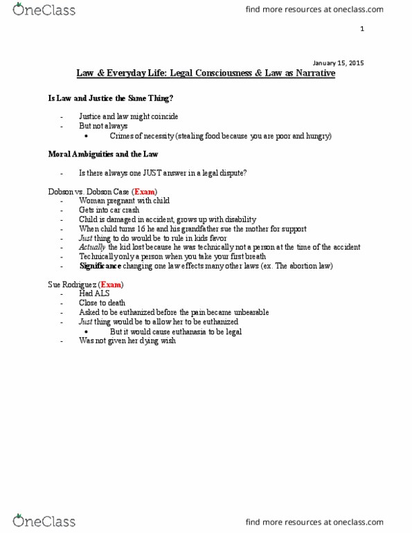 SOSC 1375 Lecture Notes - Lecture 2: Narratology, Orthodontics, Canadian Judicial Council thumbnail