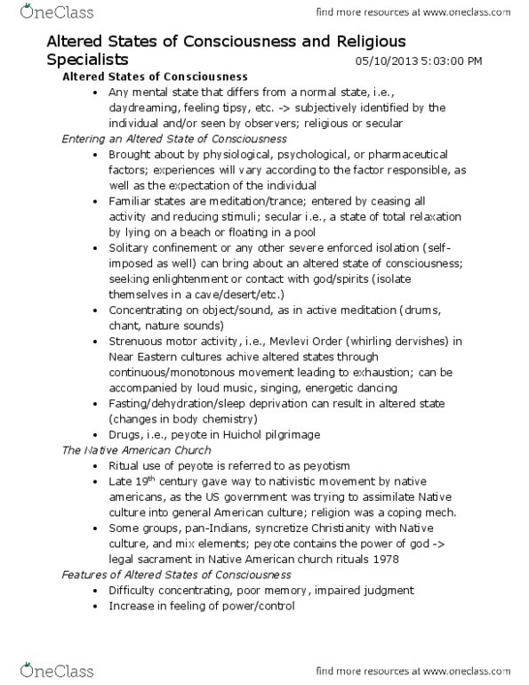 ANTH-2108 Chapter Notes - Chapter 5: Korean Shamanism, Afro-Caribbean, Epithelium thumbnail