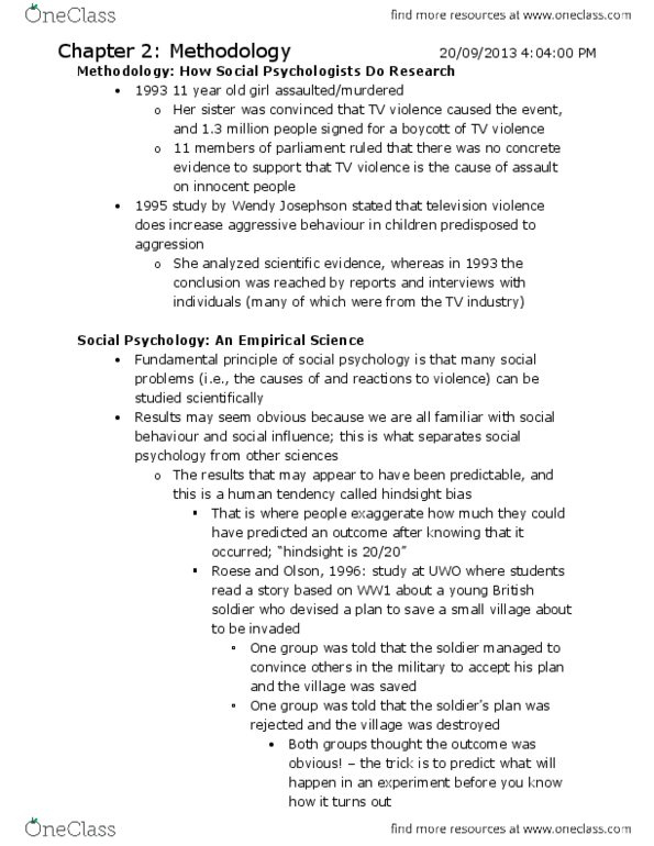 PSYC-2400 Chapter Notes - Chapter 2: Canadian Psychological Association, Kurt Lewin, External Validity thumbnail