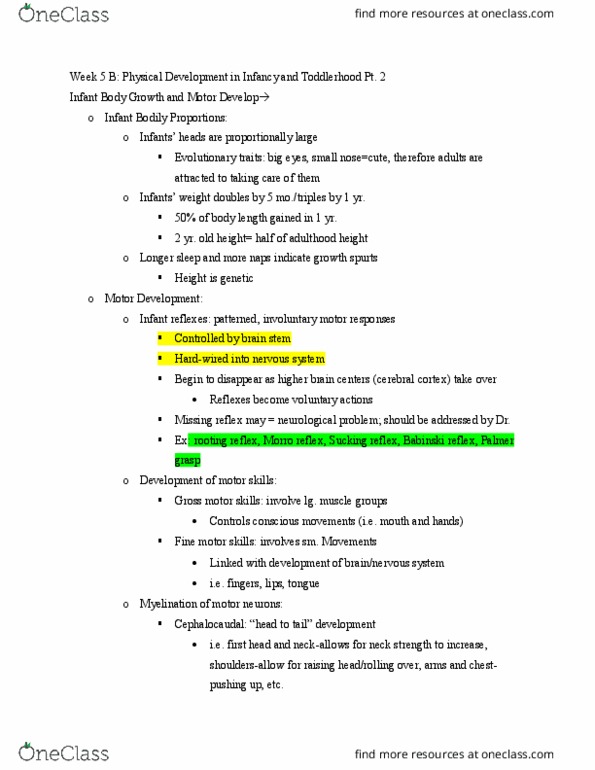 HDFS220 Lecture Notes - Lecture 5: Birth Weight, Cortisol, Breastfeeding thumbnail