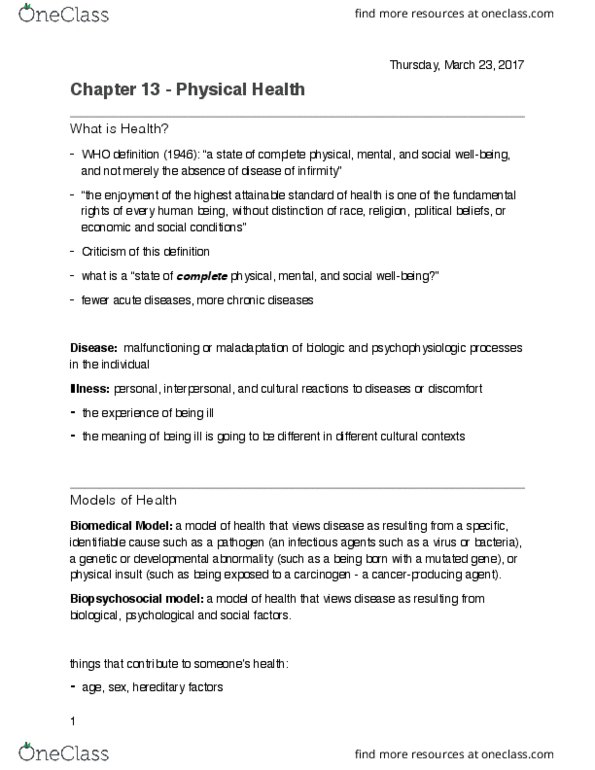 PSYC-3050 Lecture Notes - Lecture 17: Hysterectomy, Health Care In Canada, Advantageous thumbnail