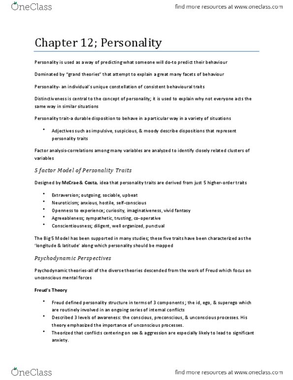 PS101 Chapter Notes - Chapter 12: Twin, Twin Study, David Buss thumbnail