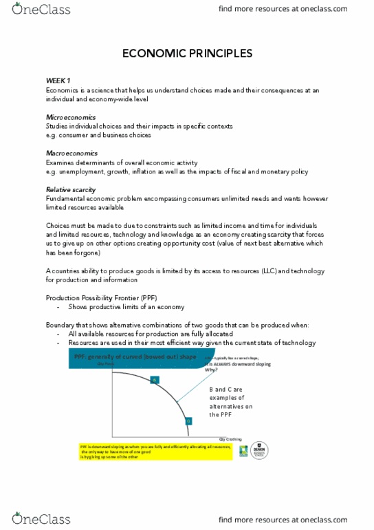 MAE101 Lecture Notes - Lecture 1: Comparative Advantage, Sunk Costs, Absolute Advantage thumbnail