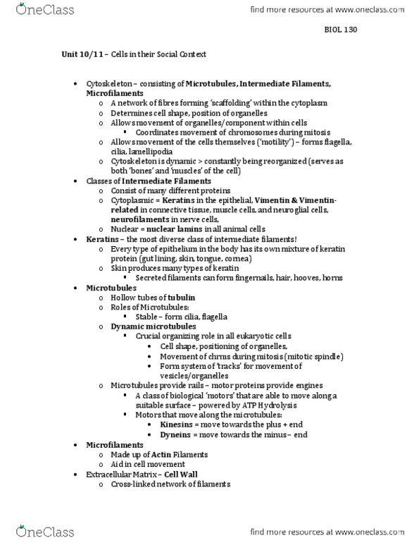BIOL130 Lecture Notes - Dna Replication, Sarcoma, Apoptosis thumbnail