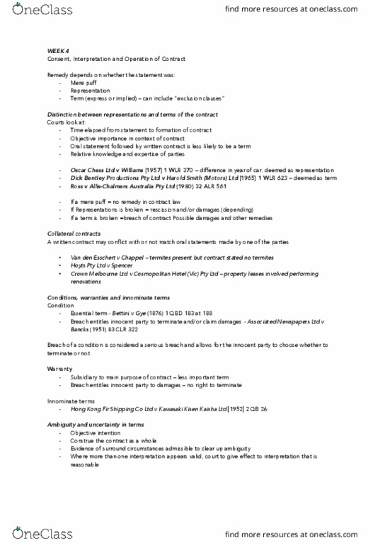 MLC101 Lecture Notes - Lecture 4: State Rail Authority, The Moorcock, Nsw Law Reports thumbnail