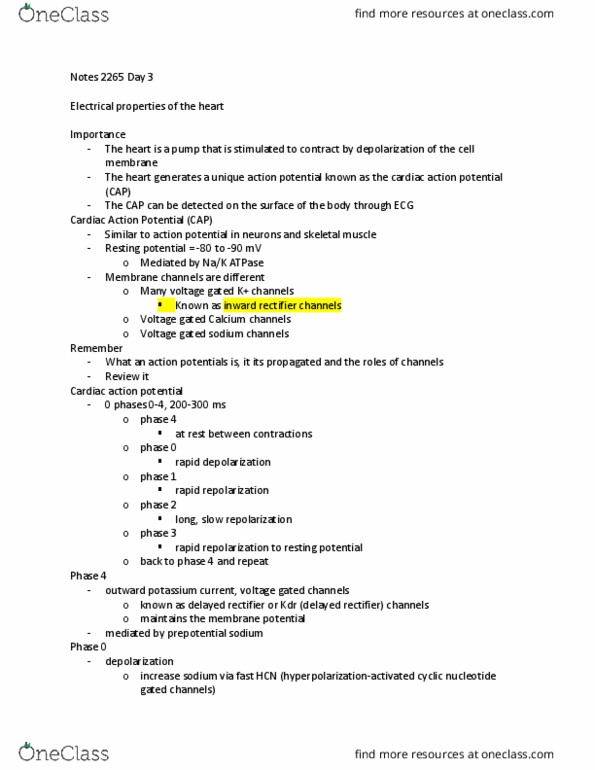 PNB 2265 Lecture Notes - Lecture 3: Palpitations, University Of Manchester, Dihydropyridine thumbnail