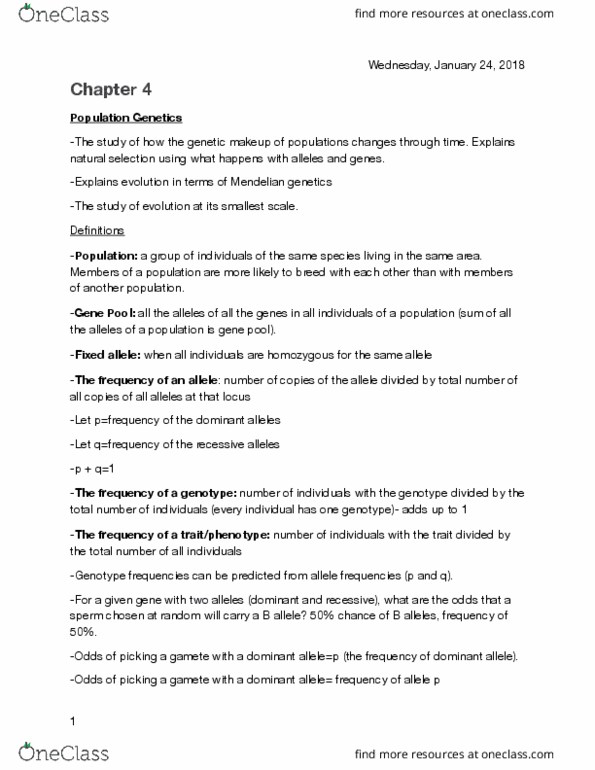 BIOL 1001 Lecture Notes - Lecture 4: Ochratoxin A, Phenylketonuria, Hemoglobin thumbnail