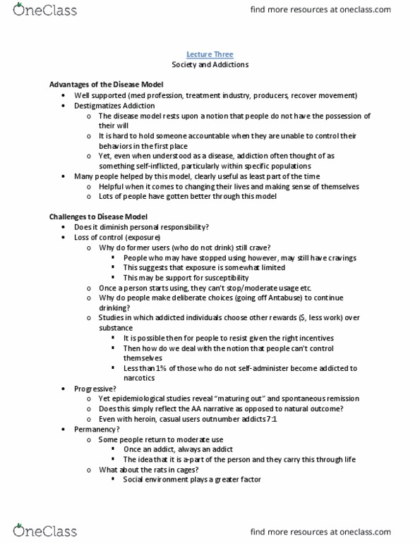 HLTHAGE 2L03 Lecture Notes - Lecture 3: Moral Panic, Spontaneous Remission, Disulfiram thumbnail