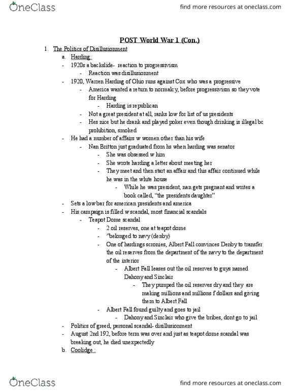 HIST 15200 Lecture Notes - Lecture 3: Perfect Crime, Scopes Trial, Nan Britton thumbnail