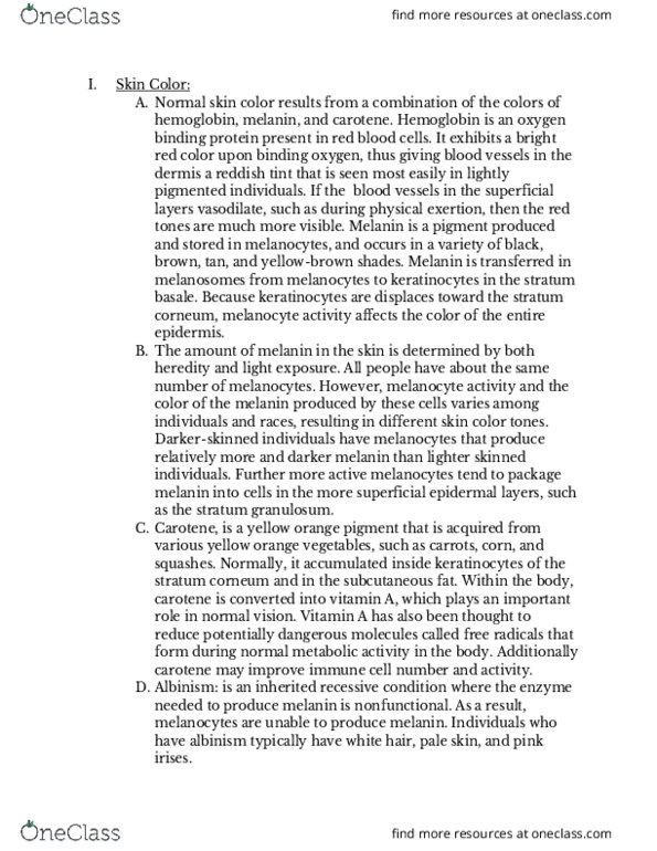 BMS 250 Chapter Notes - Chapter 6: Sebaceous Gland, Dendritic Cell, Dense Irregular Connective Tissue thumbnail