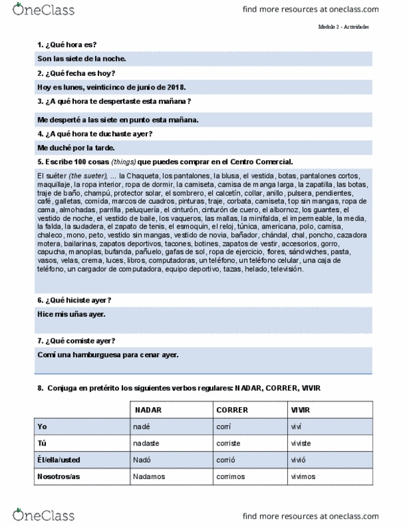 SPAN 2001H Lecture Notes - Lecture 2: Los Vaqueros, La Falda, Poncho thumbnail