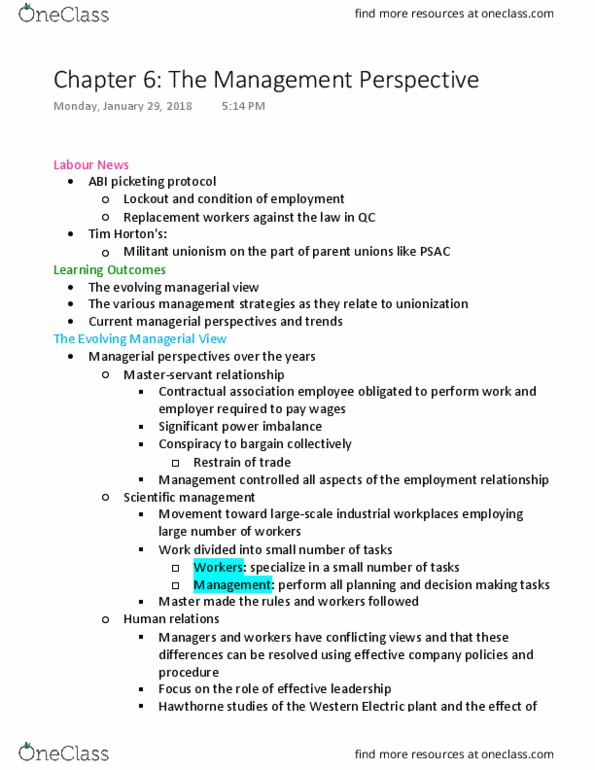 BIOC 212 Chapter Notes - Chapter 6: Human Resource Management, Performance Appraisal, Nonunion thumbnail