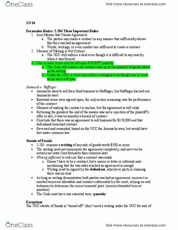 QST LA 245 Lecture Notes - Lecture 5: Oral Contract thumbnail