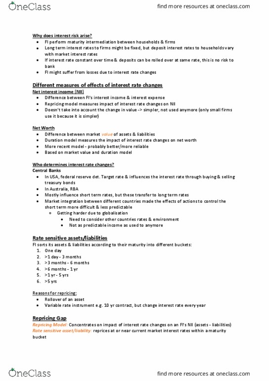 FINS3630 Lecture Notes - Lecture 2: Futures Contract, Commercial Paper, Fixed-Rate Mortgage thumbnail