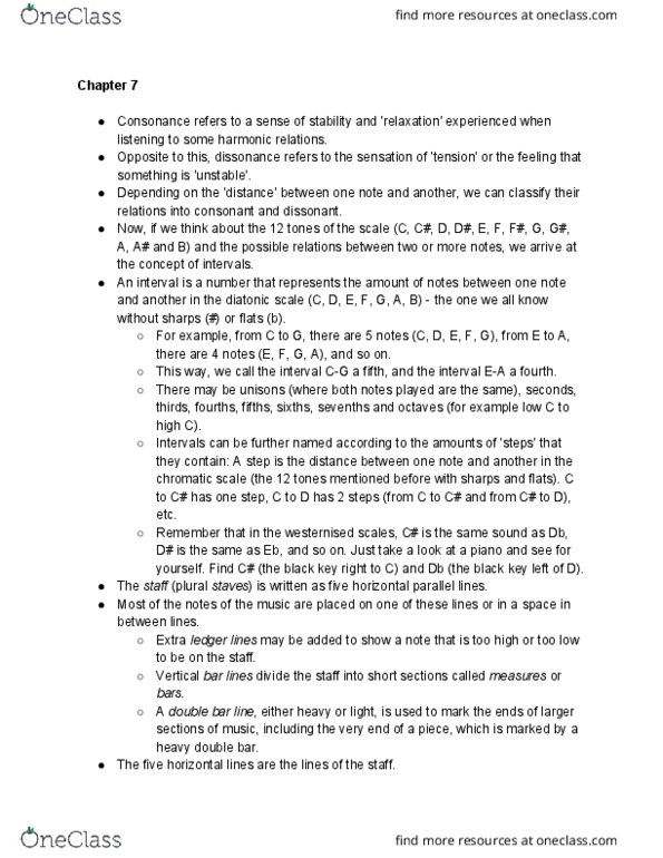 MUSIC 3 Lecture Notes - Lecture 7: Clef, Key Signature, Chromatic Scale thumbnail