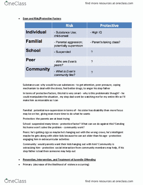 PSY 622 Lecture Notes - Lecture 4: Multisystemic Therapy, Protective Factor, Peer Pressure thumbnail
