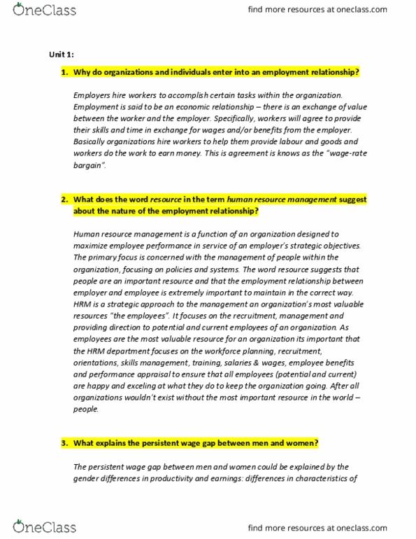 HRMT 386 Lecture Notes - Lecture 1: Human Resource Management, Workforce Planning, Performance Appraisal thumbnail