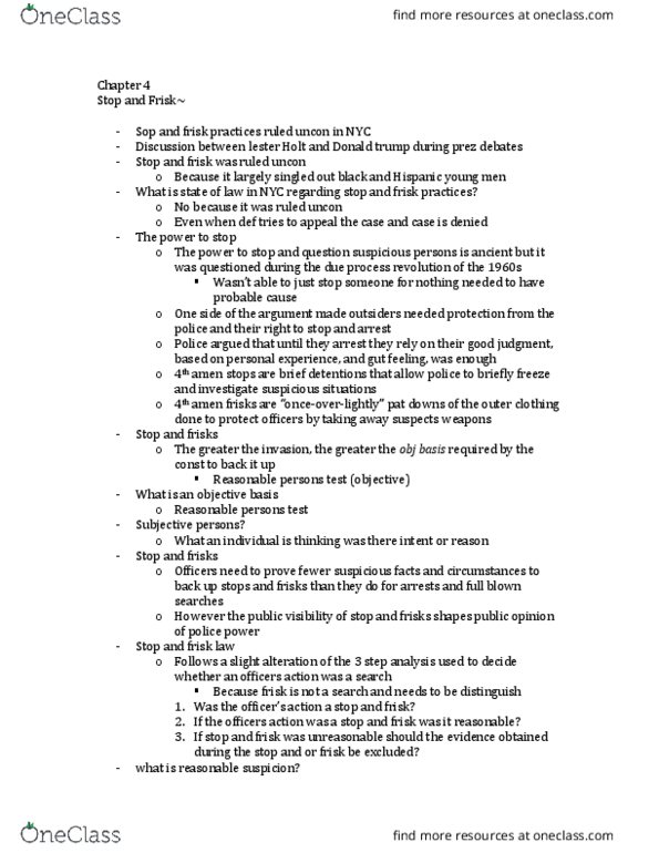 01:202:205 Lecture Notes - Lecture 4: Border Search Exception, Random Checkpoint, Exclusionary Rule thumbnail