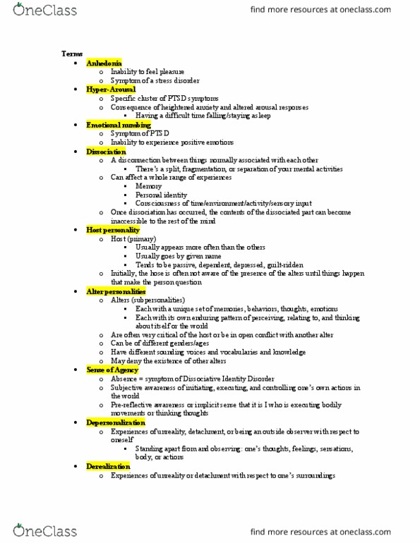PSYC 3406 Chapter Notes - Chapter 6: Dsm-5, Cortisol, Stress Management thumbnail