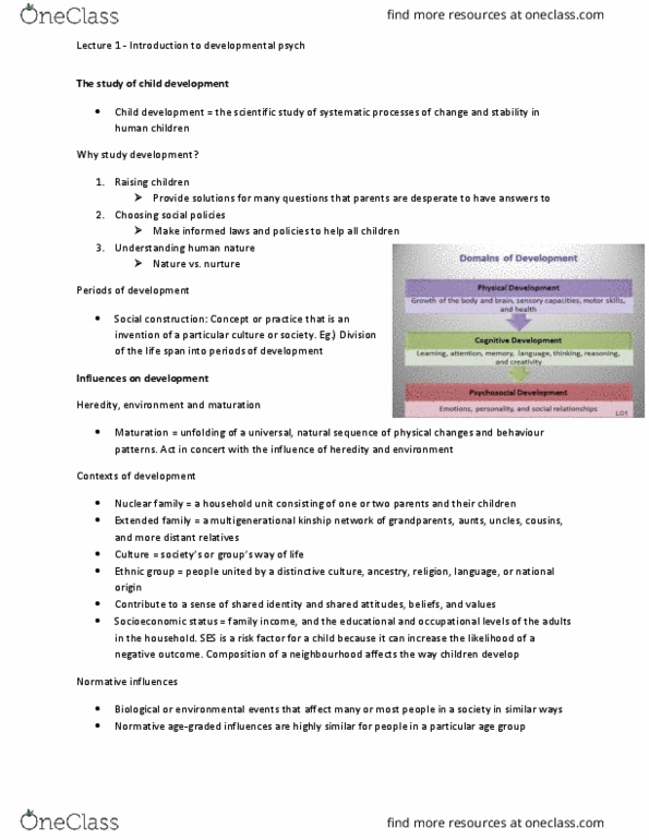 PSYB20H3 Lecture Notes - Lecture 1: Participant Observation, Cognitive Development, Naturalistic Observation thumbnail