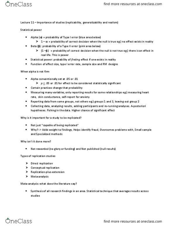 PSYB04H3 Lecture Notes - Lecture 11: Systematic Review, Positive Psychology, Internal Validity thumbnail