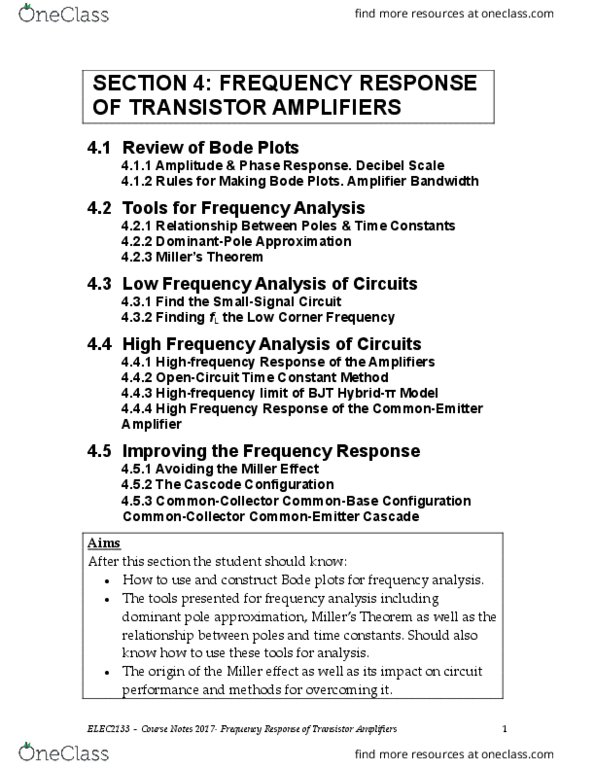 ELEC2133 Lecture Notes - Lecture 4: Differential Amplifier, Randr, Verb thumbnail