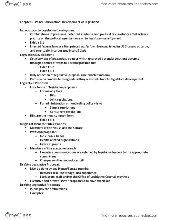 HSA 3150 Lecture Notes - Lecture 9: Health Insurance Mandate, Slip Law, Joint Resolution thumbnail